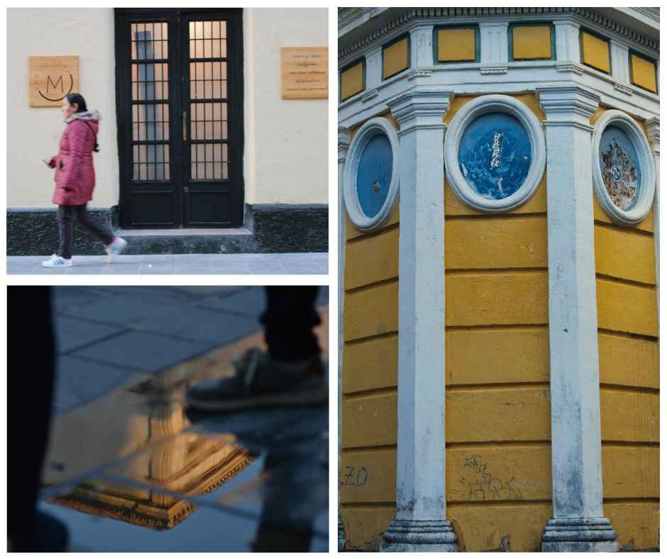 Collage de tres fotos sobre fotografía urbana